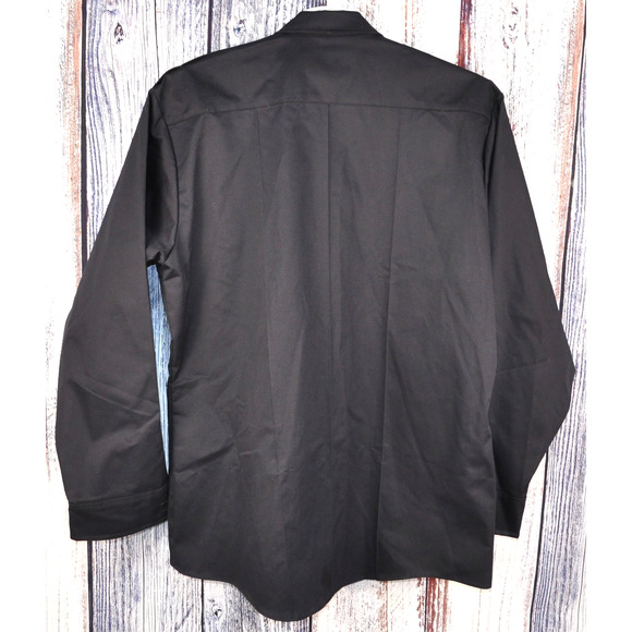 Elbeco 17.5-37 Long Sleeve Black Men's Shirt Uniform Poly Blend MADE IN USA NWOT - Picture 6 of 6